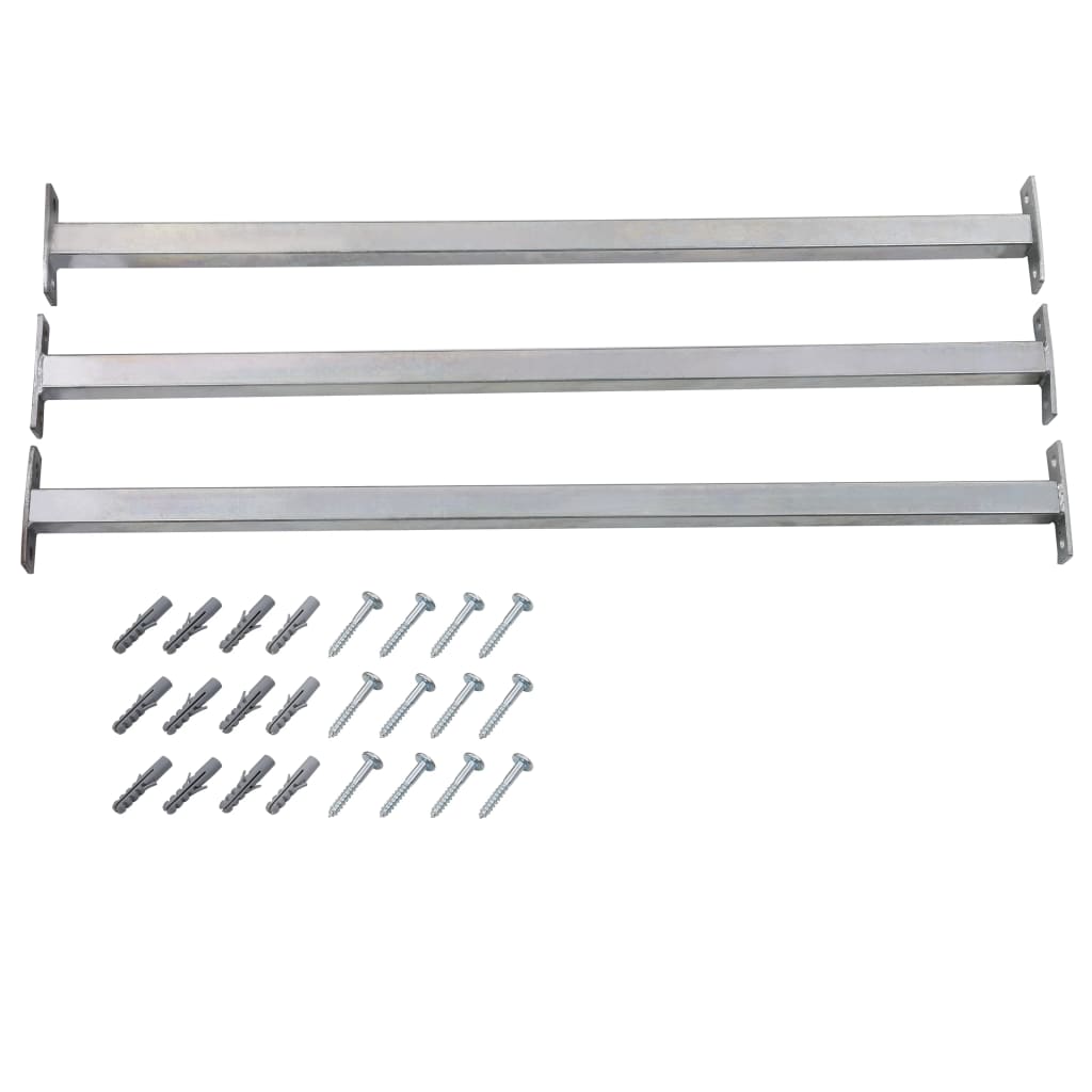 vidaXL Einstellbare Fenster-Sicherheitsstangen 3 Stk. 710-1200 mm 