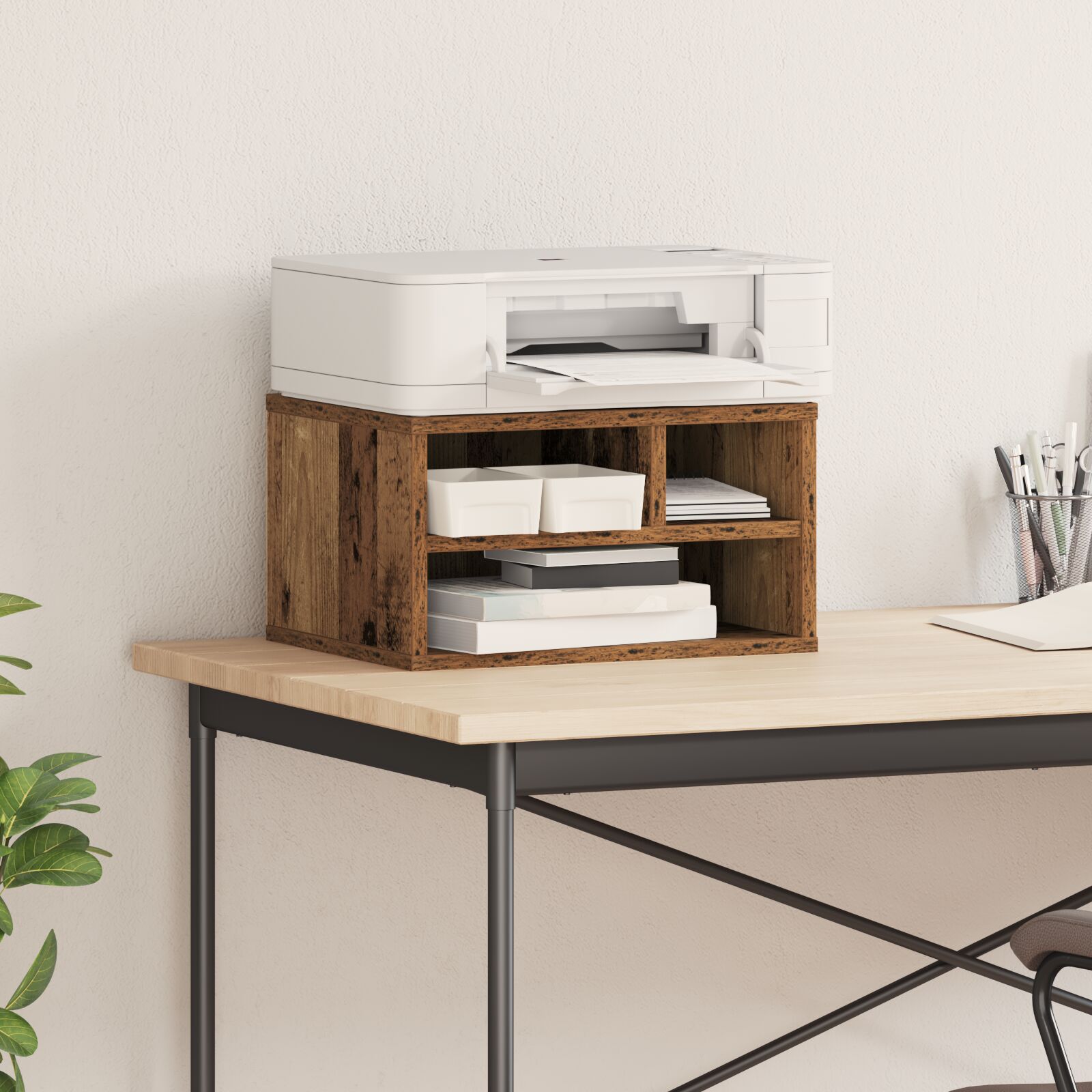 vidaXL Druckerständer Alte Holz 40x32x22,5 cm Ingenieure Holz
