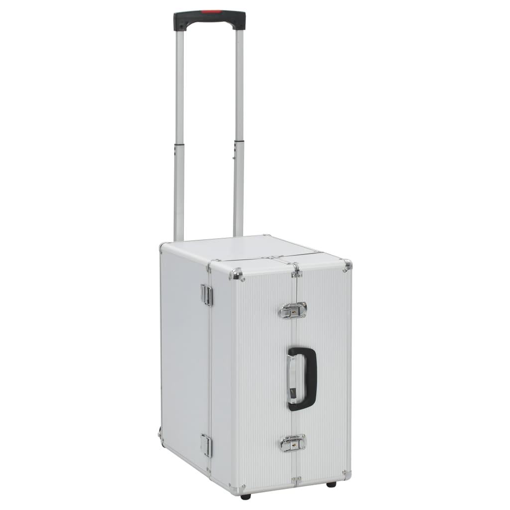 vidaXL Pilotenkoffer 47 x 39 x 27 cm Silbern Aluminium 