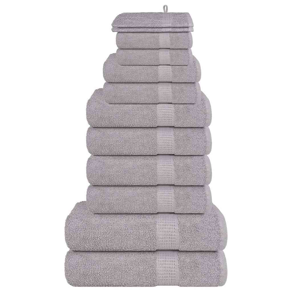 vidaXL 12-tlg. Handtuch-Set Grau 360 g/m² 100% Baumwolle