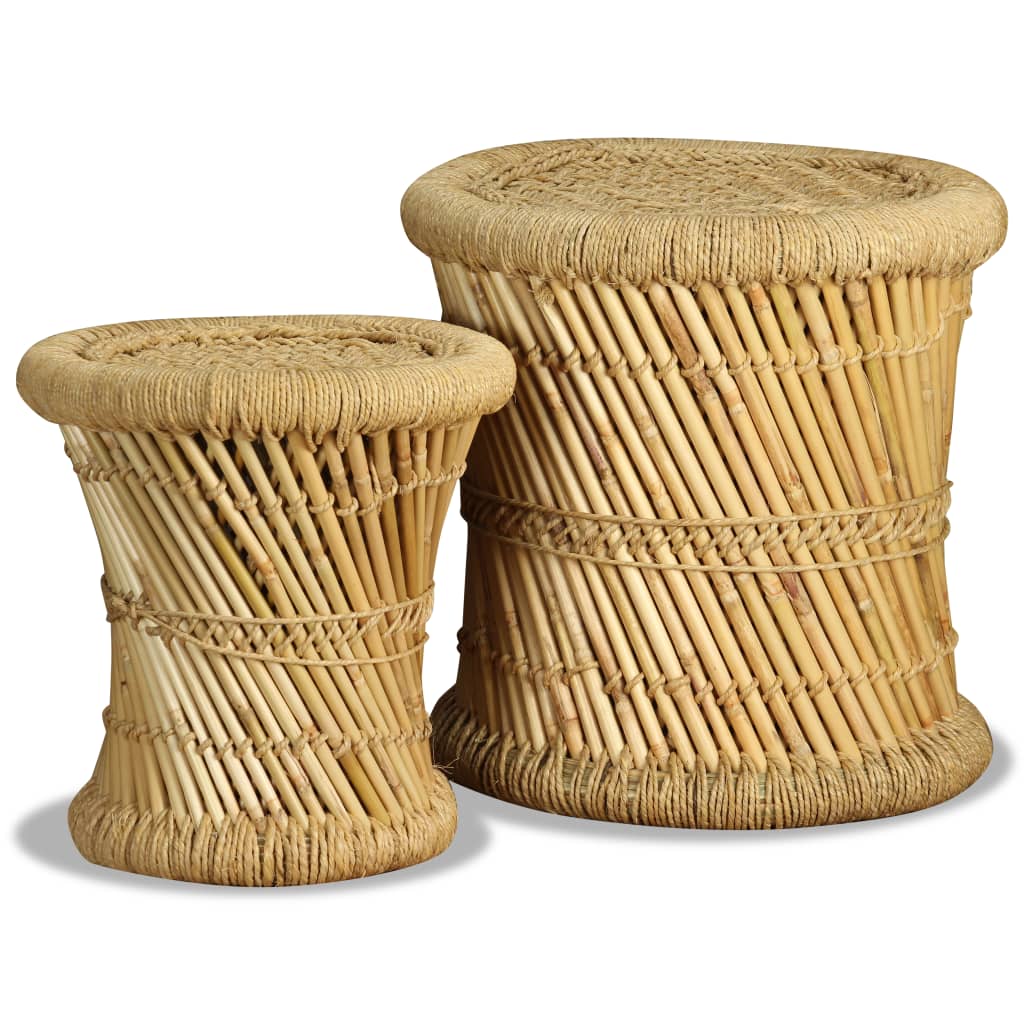 vidaXL Hocker 2 Stk. Bambus und Jute 