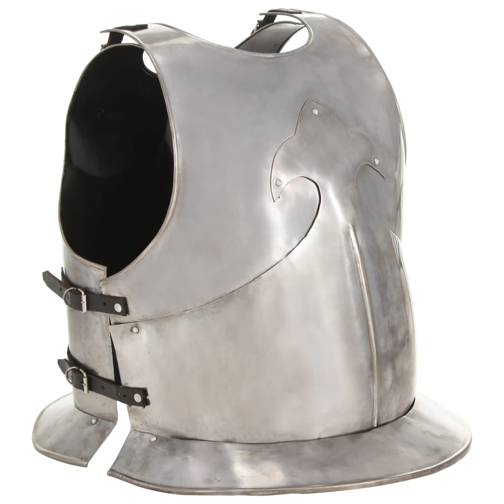 vidaXL Mittelalterlicher Ritter-Brustpanzer Kürass LARP Replik Silbern Stahl 