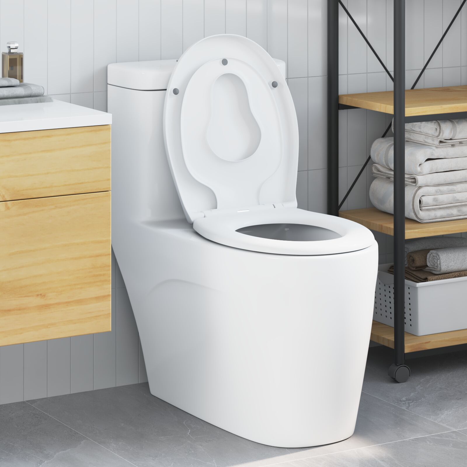 vidaXL Familien-Toilettensitz mit Kindersitz Schnellverschluss Duroplast