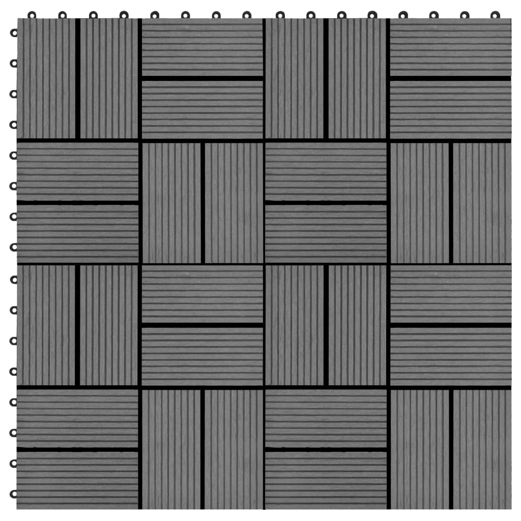 vidaXL 22 Stk. Terrassenfliesen 30 x 30 cm 2 qm WPC Grau