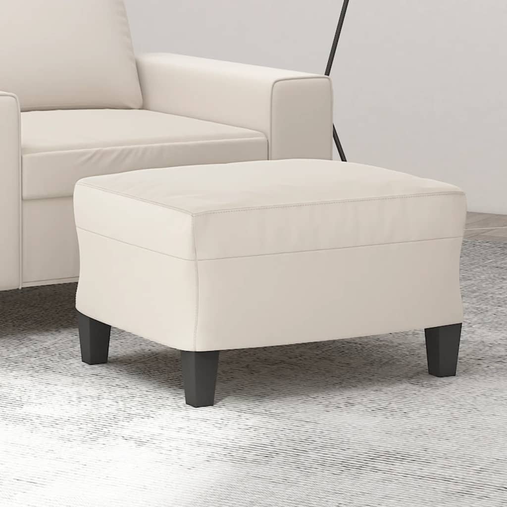 vidaXL Fußhocker Beige 60x50x41 cm Mikrofasergewebe