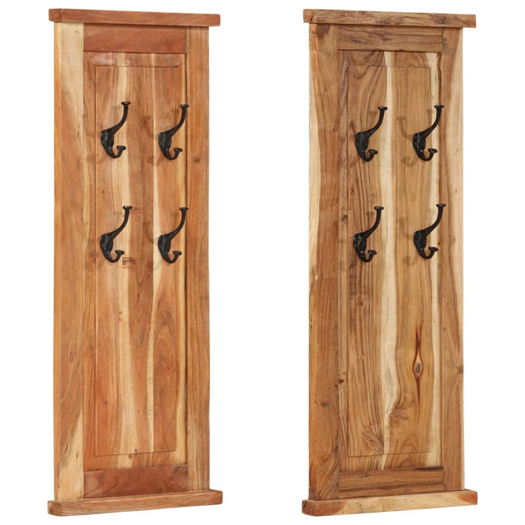 vidaXL Garderoben 2 Stk. Massivholz Akazie 38x100 cm