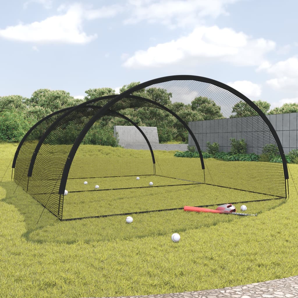 vidaXL Baseball-Schlagkäfig Schwarz 600x400x250 cm Polyester