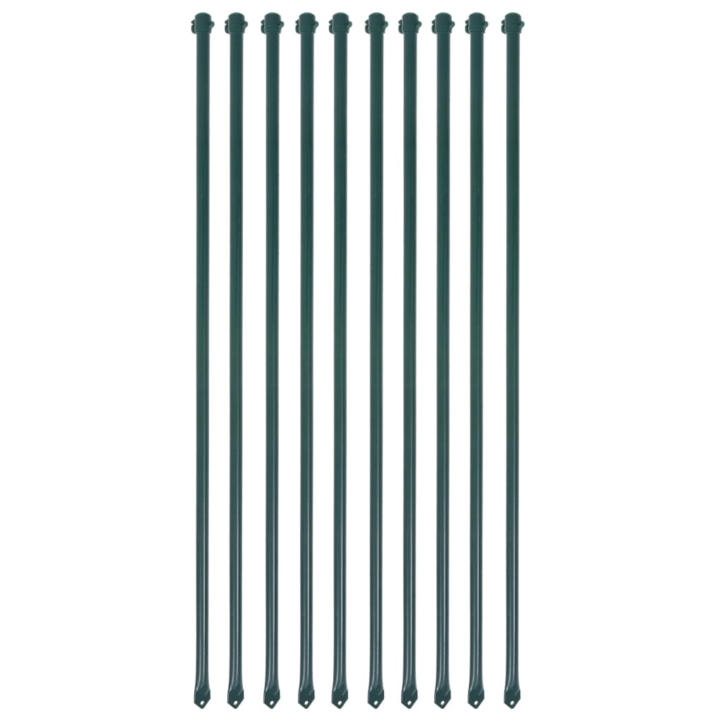 vidaXL Pflanzstäbe 10 Stk. 1 m Metall Grün