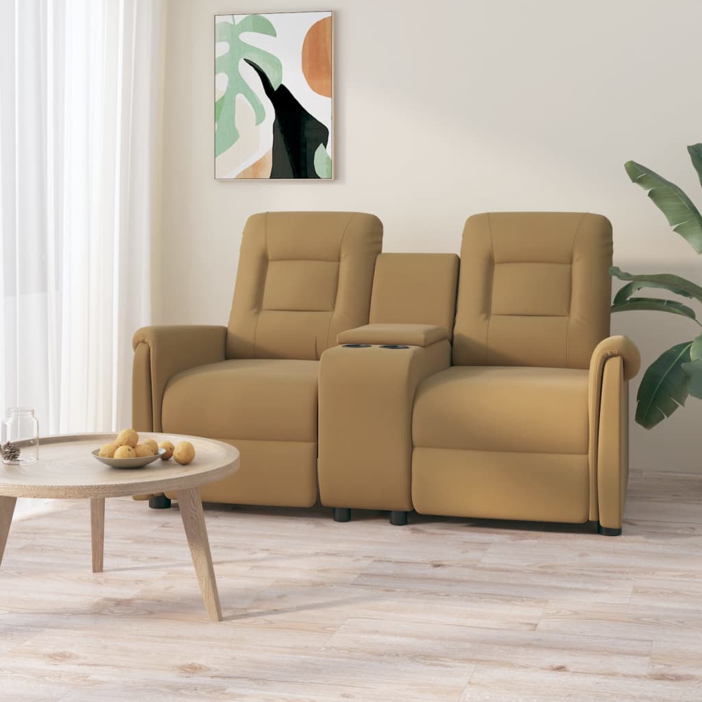 vidaXL 2-Sitzer Massagesessel mit Getränkehalter Taupe