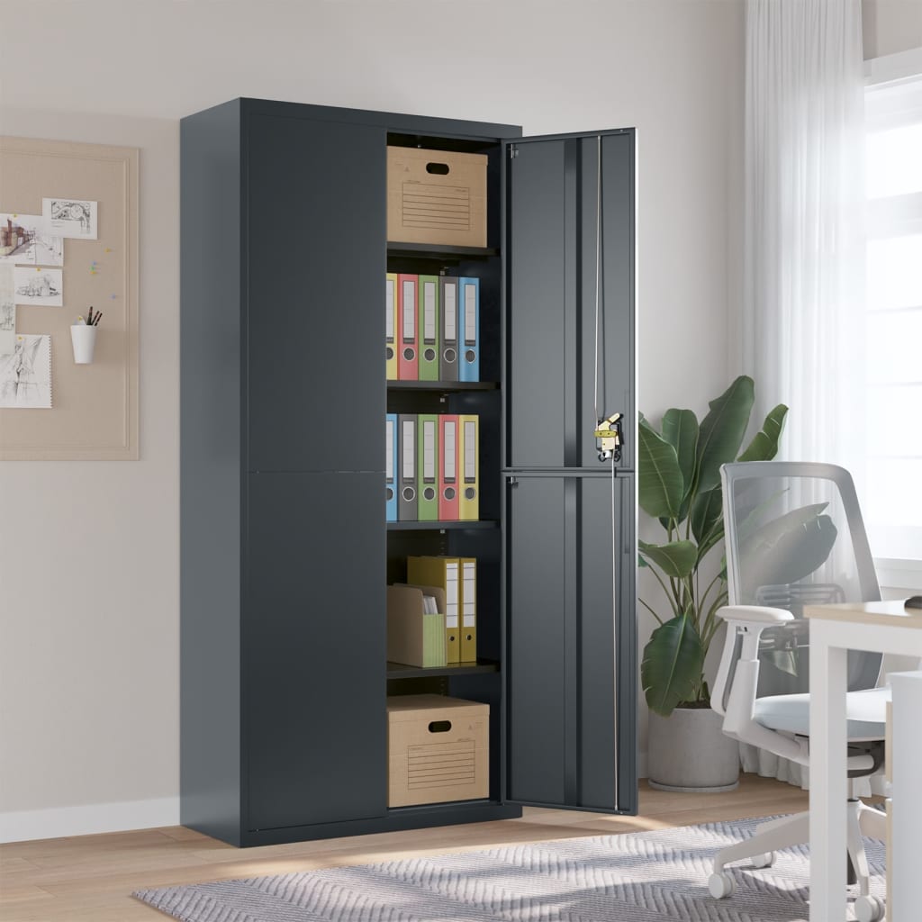 vidaXL Aktenschrank Anthrazit 90x40x200 cm Stahl
