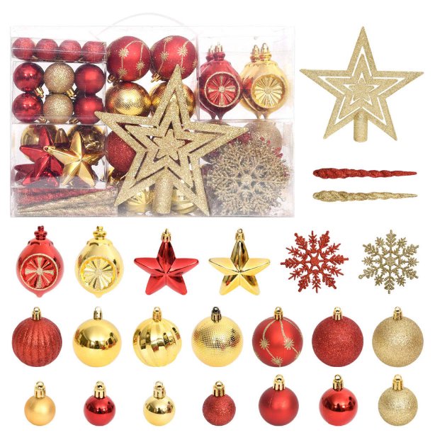 vidaXL 108-tlg. Weihnachtskugel-Set Golden und Rot vidaXL 108-tlg. Weihnachtskugel-Set Golden und Rot
