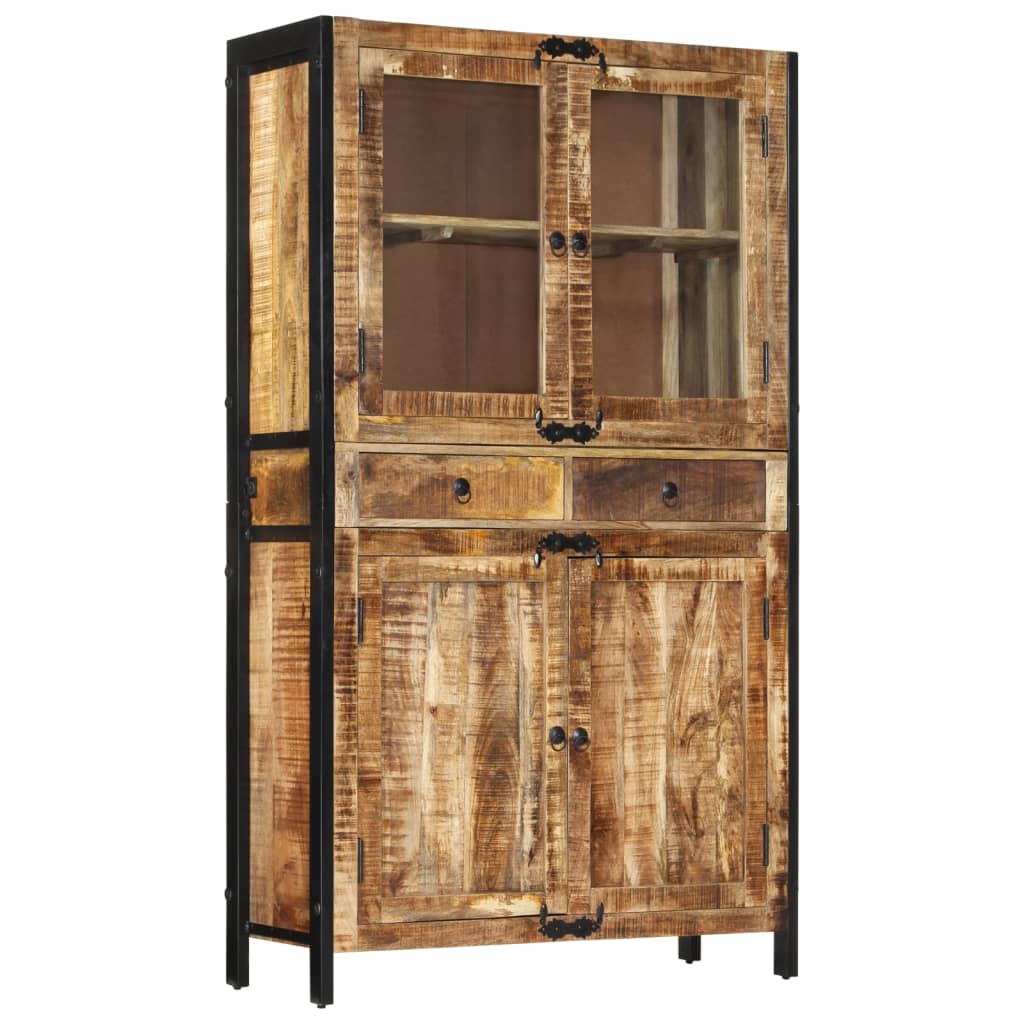  vidaXL Highboard 100x40x175 cm Massives Raues Mangoholz