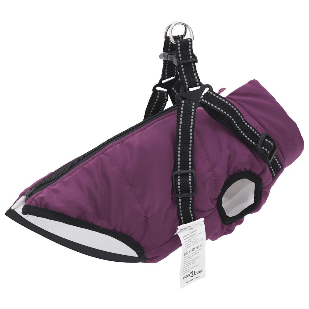 vidaXL Hundemantel mit Geschirr Wasserdicht Reflektierend Lila L28