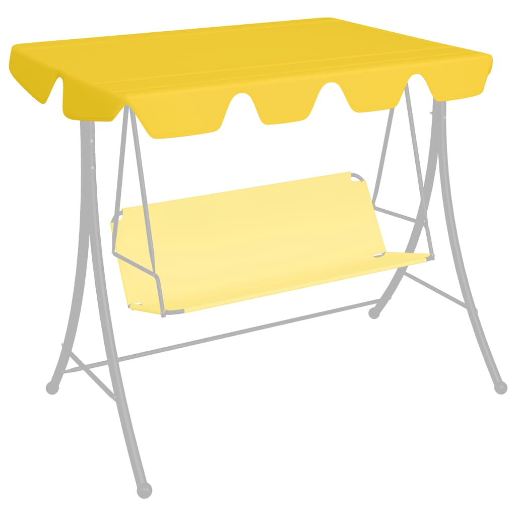 vidaXL Ersatzdach für Hollywoodschaukel Gelb 150/130x105/70 cm