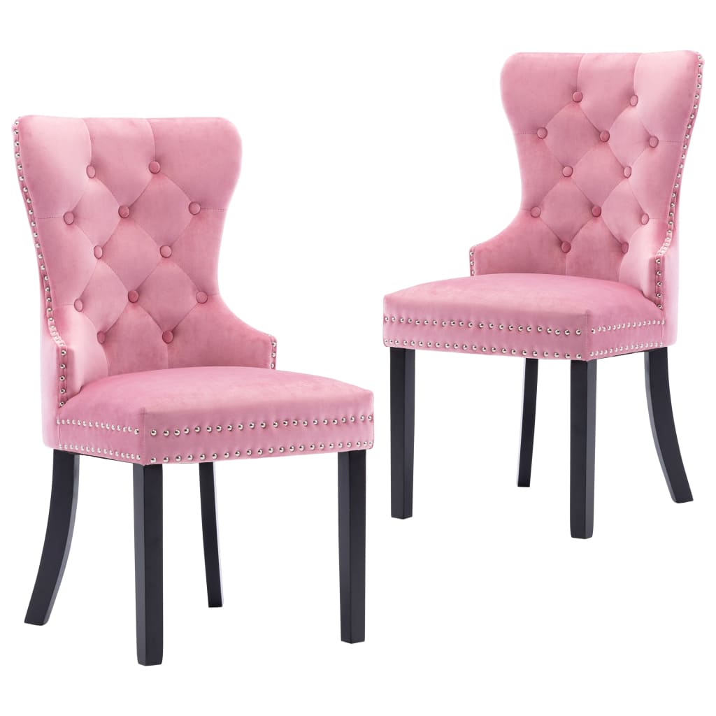 vidaXL Esszimmerstühle 2 Stk. Rosa Samt