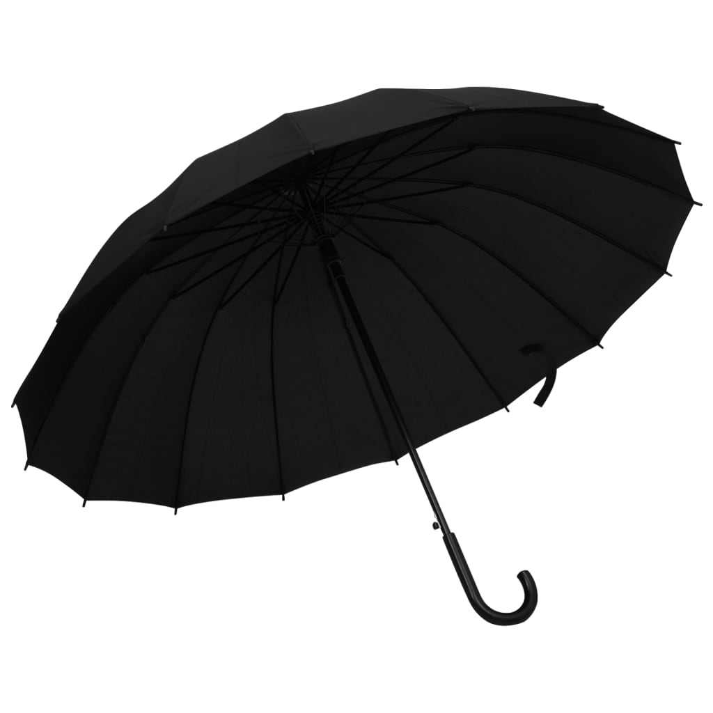vidaXL Regenschirm Automatisch Schwarz 120 cm  