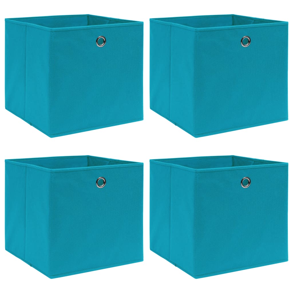  vidaXL Aufbewahrungsboxen 4 Stk. Babyblau 32x32x32 cm Stoff