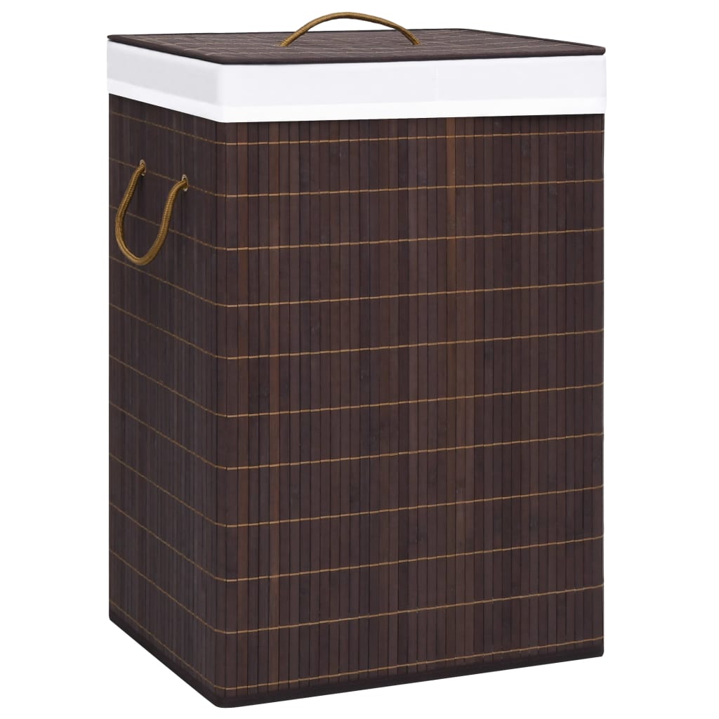 vidaXL Bambus-Wäschekorb mit 2 Fächern Braun 72 L