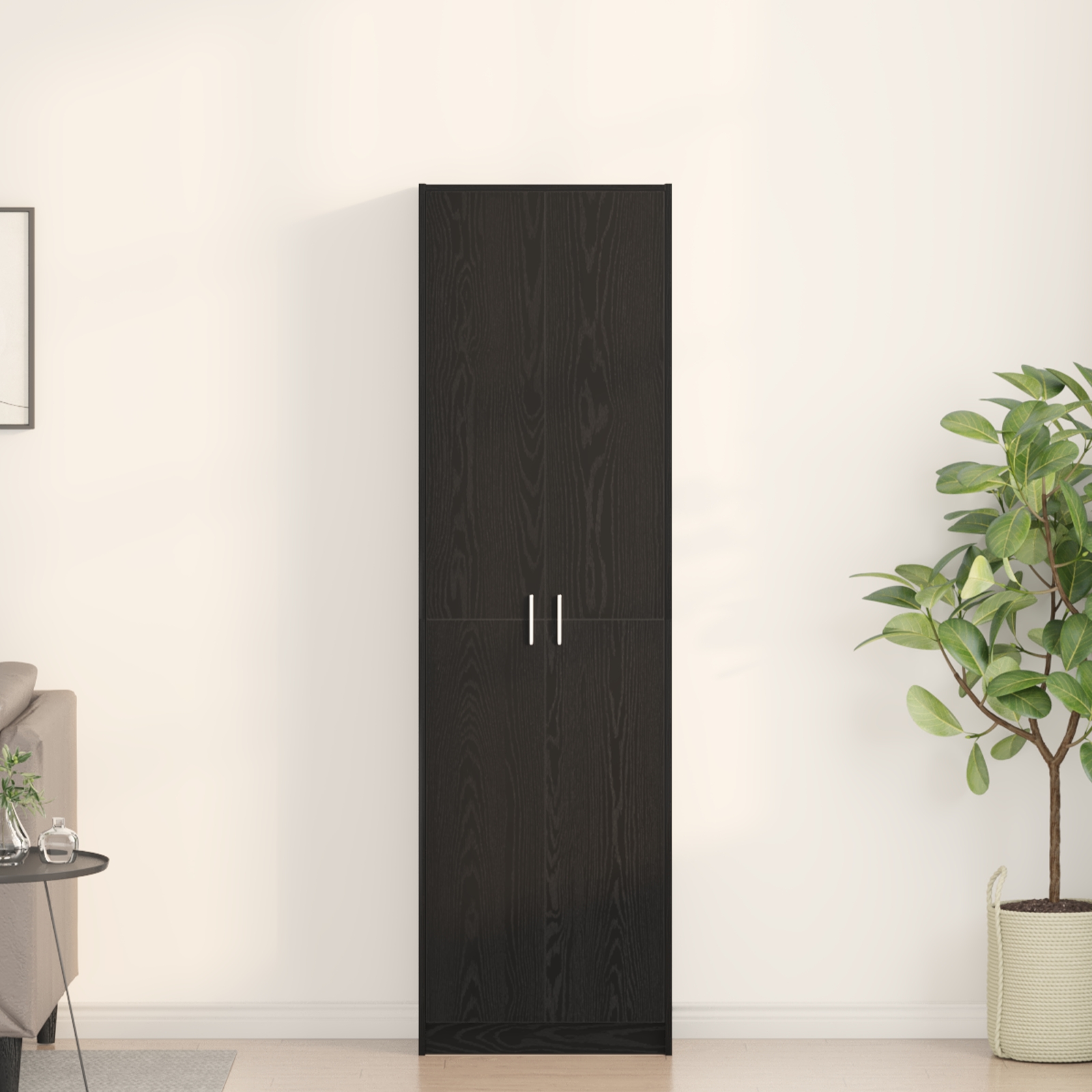 vidaXL Garderobe Schwarz Eiche 55x25x189 cm Holzwerkstoff
