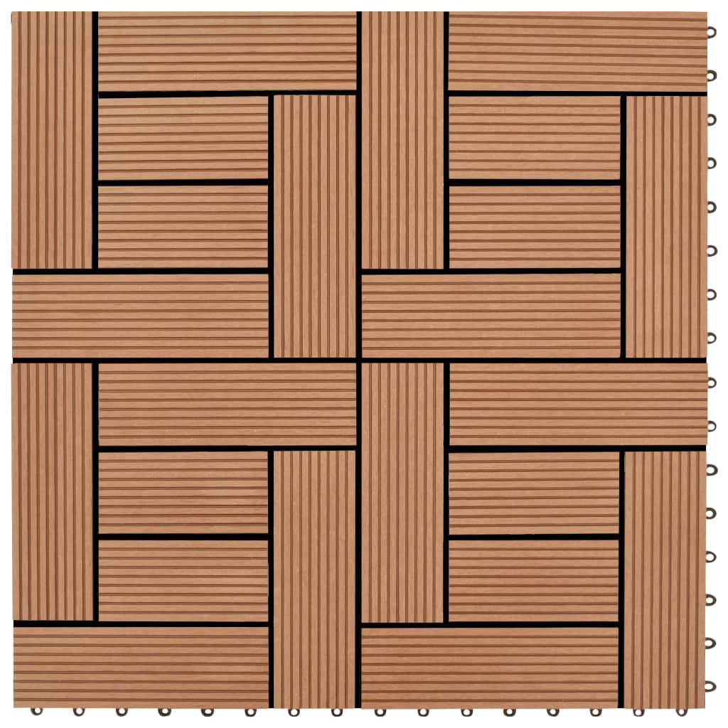 vidaXL 22 Stk. Terrassenfliesen 30 x 30 cm 2 qm WPC Braun