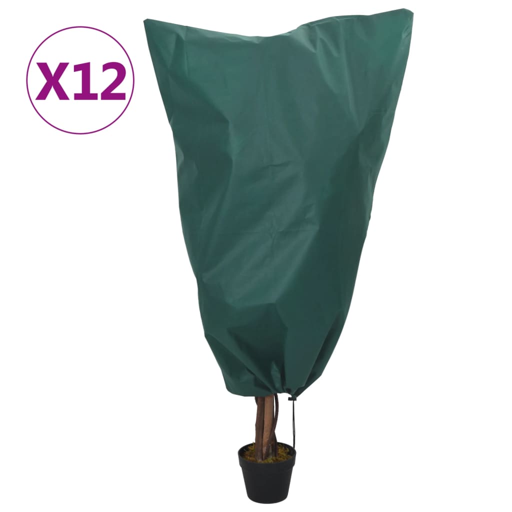 vidaXL Wintervlies mit Kordelzug 12 Stk. 70 g/m² 0,8x1 m