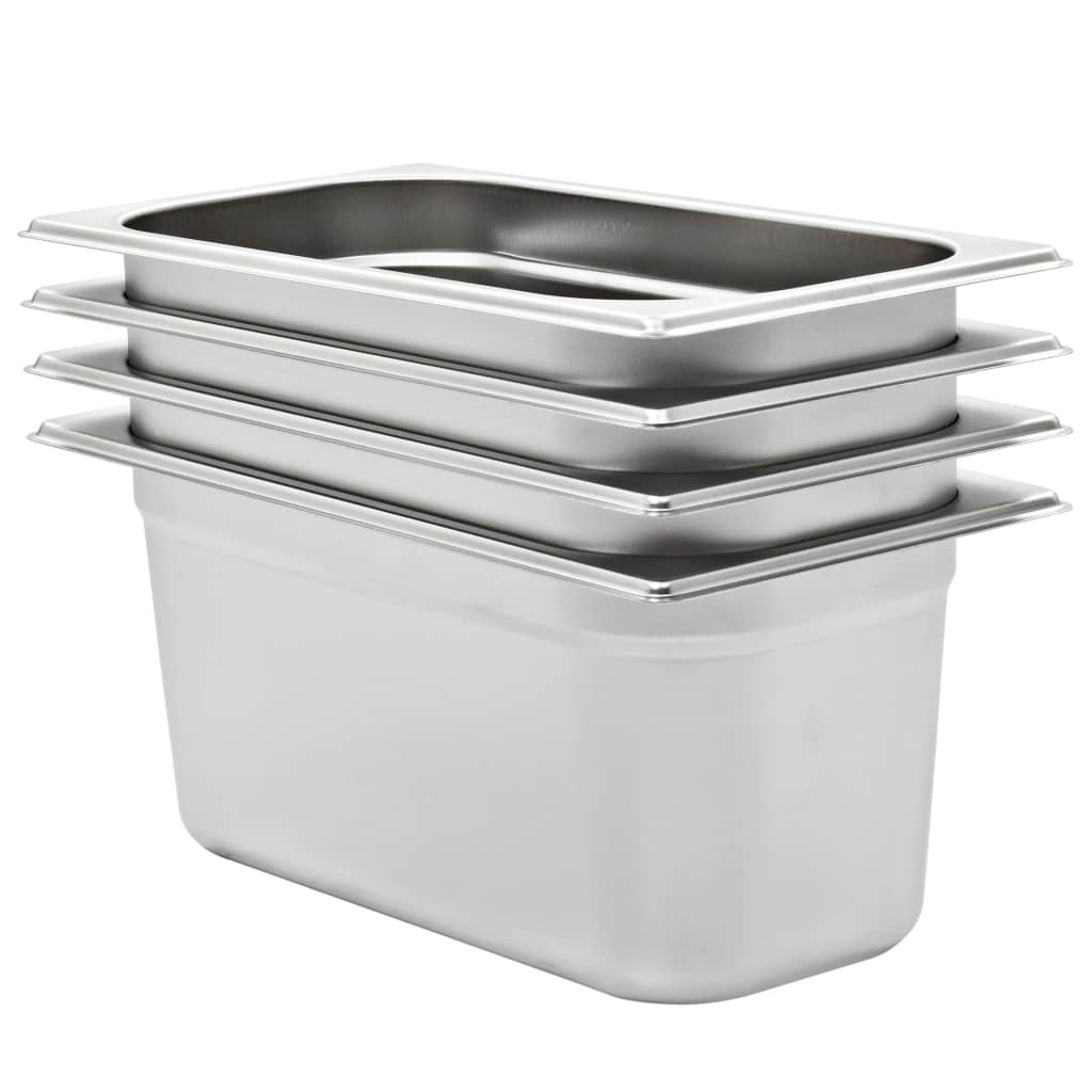 vidaXL Gastronormbehälter 4 Stk. GN 1/3 150 mm Edelstahl 