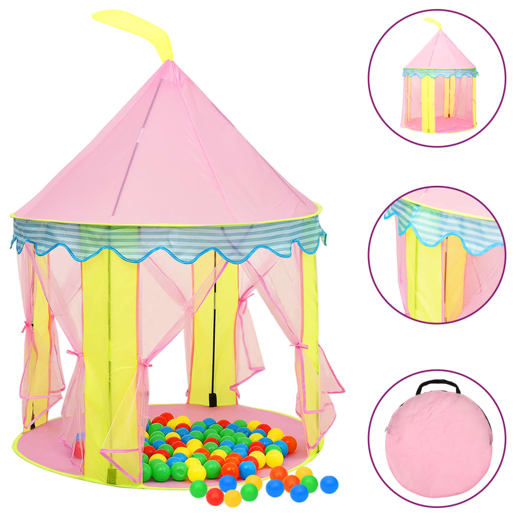 vidaXL Kinder-Spielzelt mit 250 Bällen Rosa 100x100x127 cm