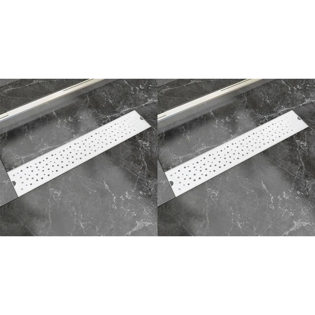 vidaXL Lineare Duschrinnen 2 Stk. Blasen 630 x 140 mm Edelstahl