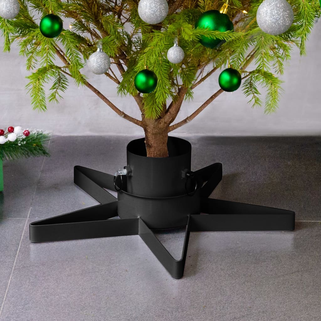 vidaXL Christbaumständer Schwarz 47x47x13,5 cm
