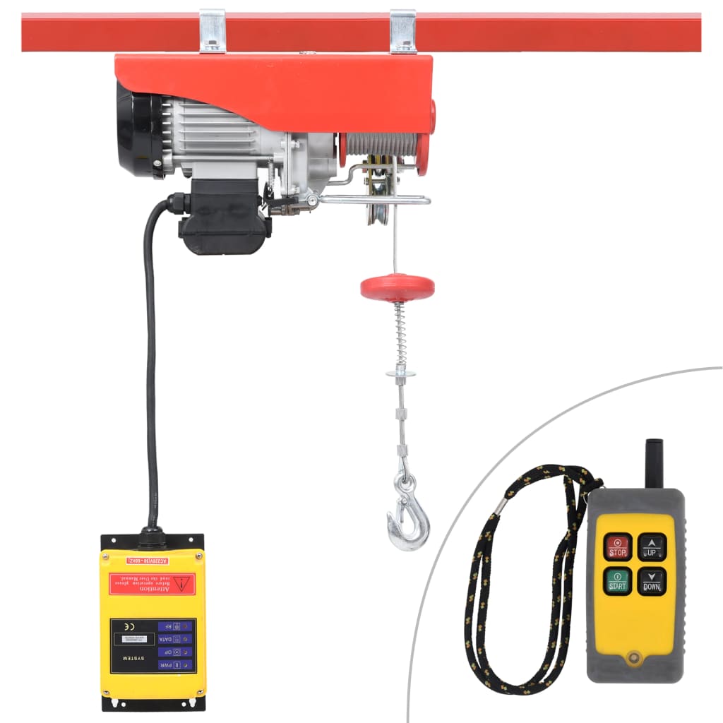 vidaXL Elektrischer Hebezug mit Funkfernbedienung 1000 W 300/600 kg  