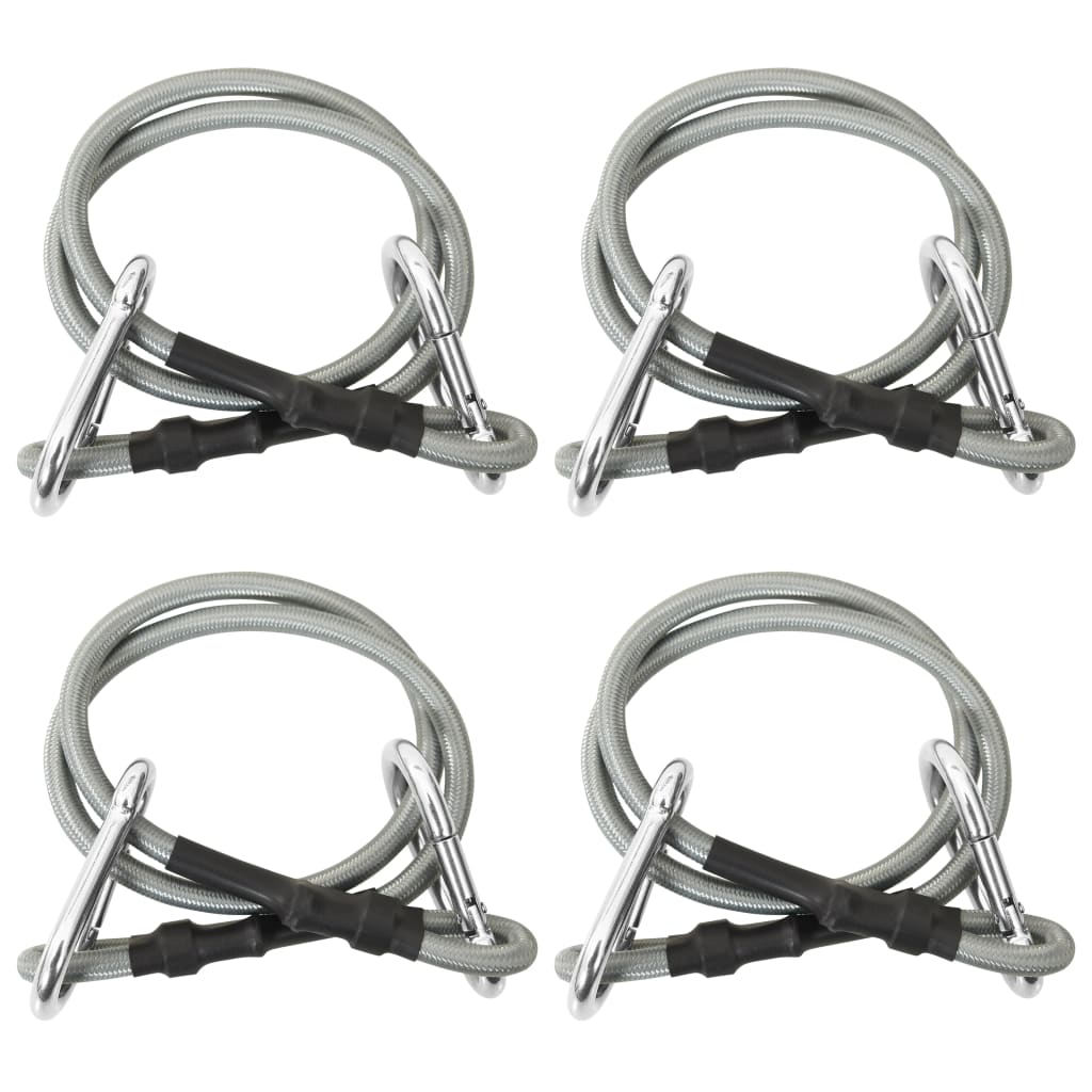 vidaXL Seile mit Karabiner 4 Stk. Gummi
