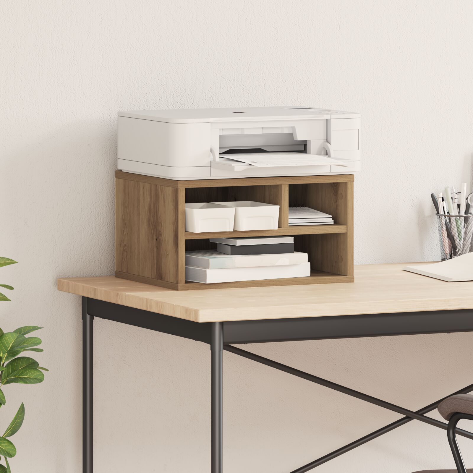 vidaXL Druckerständer Artisan Eiche 40x32x22,5 cm Holzwerkstoff
