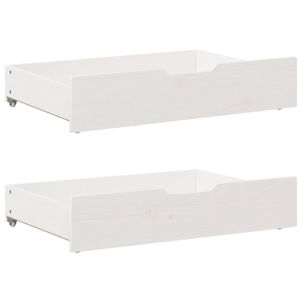 vidaXL Bettschubladen 2 Stk. Weiß 80x55x17 cm Massivholz Kiefer