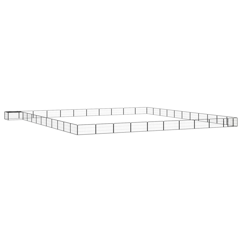 vidaXL 44-tlg. Hundelaufstall Schwarz 100x50cm Stahl Pulverbeschichtet