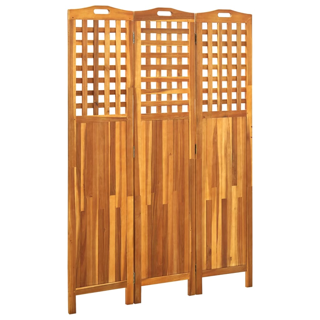 vidaXL 3-teiliger Raumteiler 121x2x170 cm Akazie Massivholz