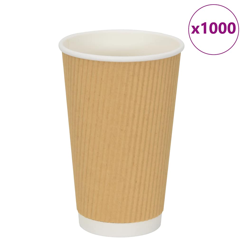 vidaXL Pappbecher 500 Stk. 16oz 400ml Braun