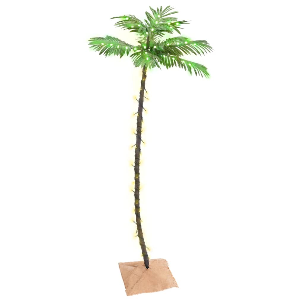 vidaXL Künstliche Palme mit 96 LEDs Warmweiß 180 cm