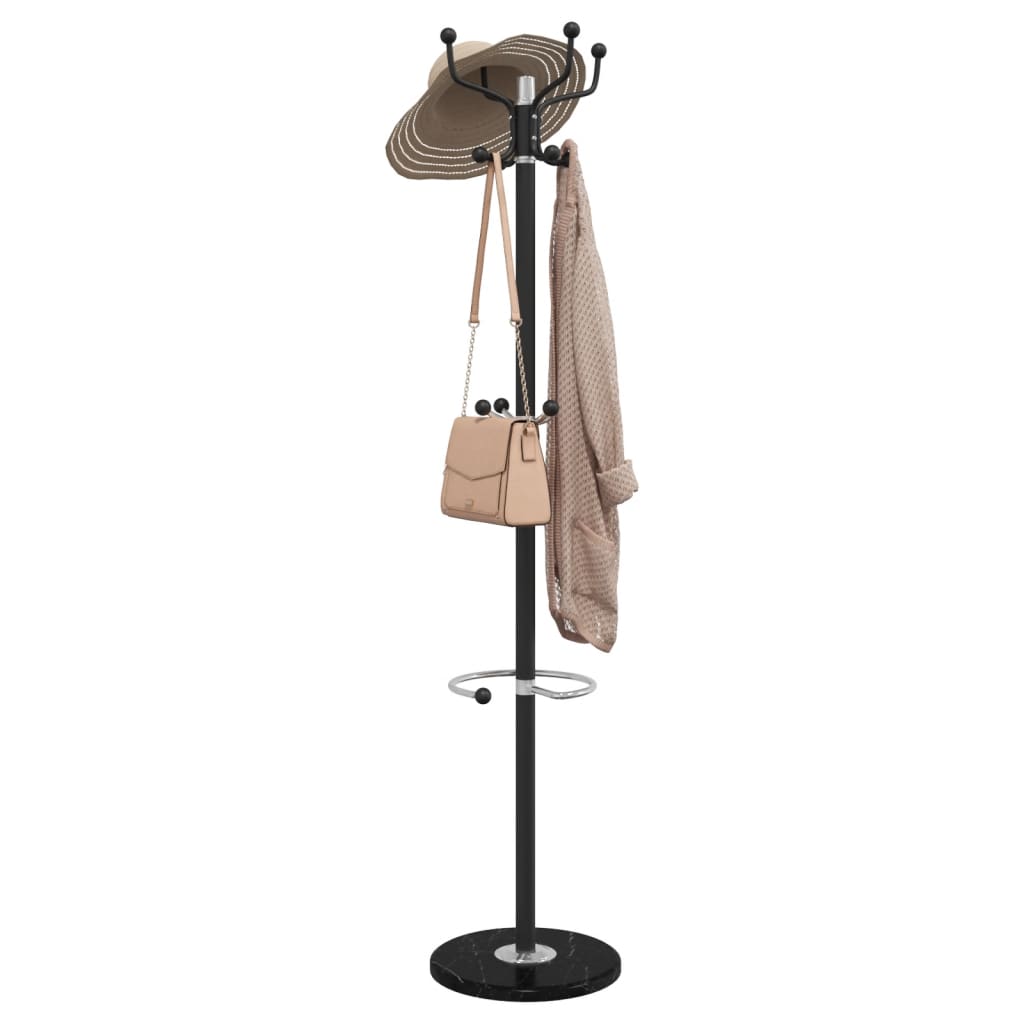 vidaXL Garderobenständer mit Schirmhalter Schwarz 180 cm Eisen vidaXL Garderobenständer mit Schirmhalter Schwarz 180 cm Eisen