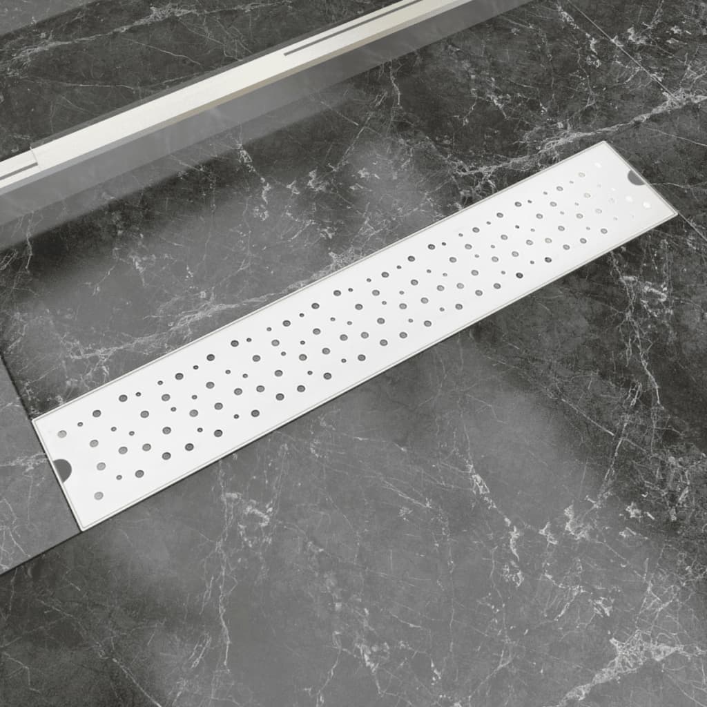 vidaXL Duschrinne 630x140 mm Edelstahl Löcher-Design