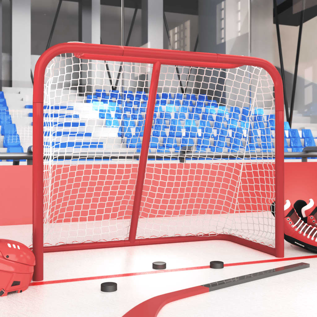 vidaXL Hockey-Tor Rot und Weiß 183x71x122 cm Polyester