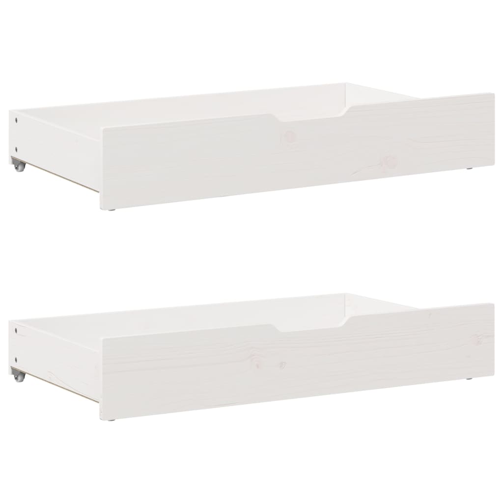vidaXL Bettschubladen 2 Stk. Weiß 95x55x17 cm Massivholz Kiefer