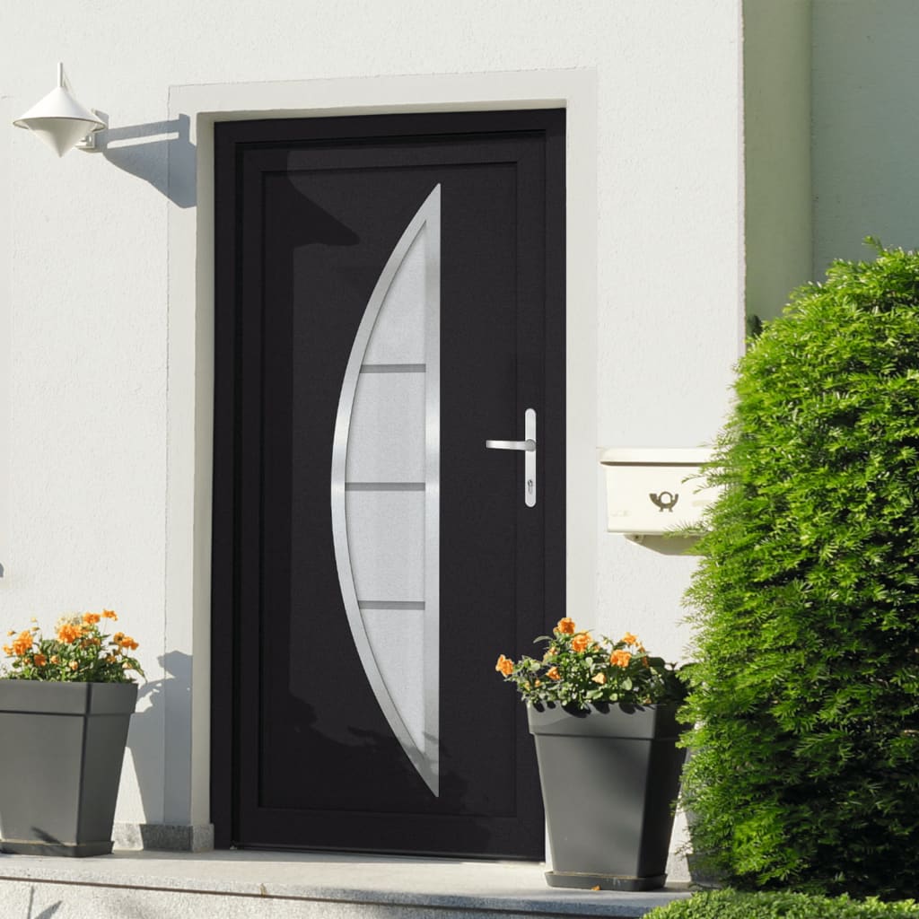 vidaXL Haustür Anthrazit 108x200 cm PVC