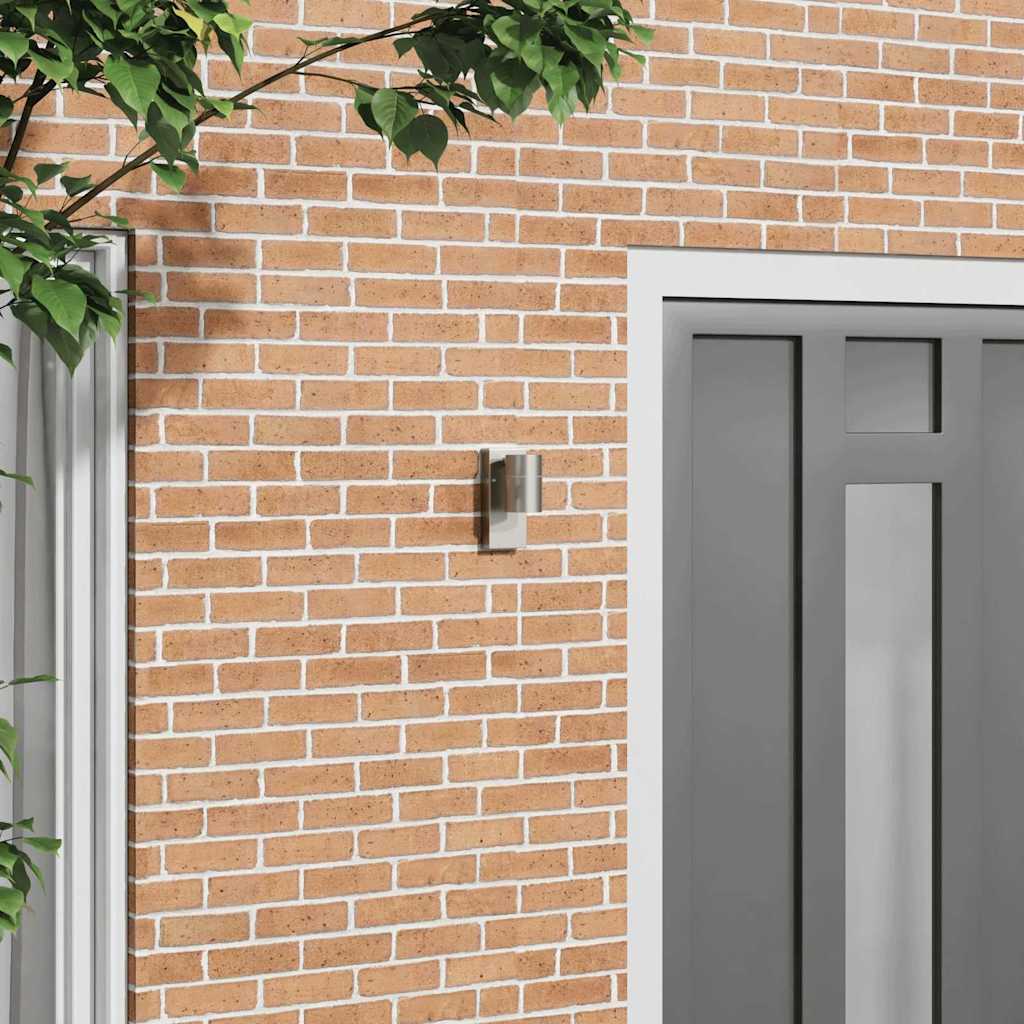 vidaXL Außenwandleuchte Silber 6,5 x 10,5 x 16 cm Edelstahl