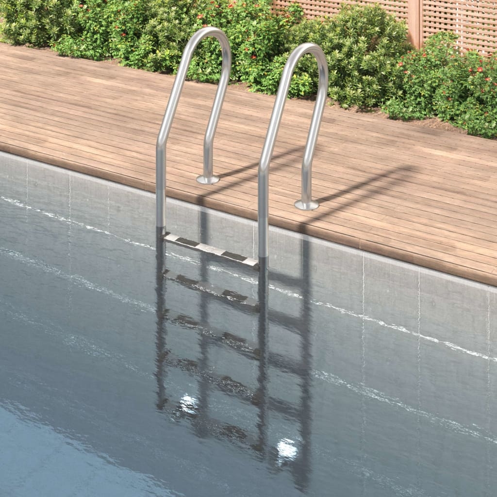 vidaXL Pool-Leiter 54x38x211 cm Edelstahl 304