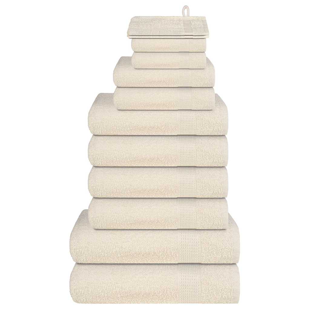 vidaXL 12-tlg. Handtuch-Set Creme 360 g/m² 100% Baumwolle