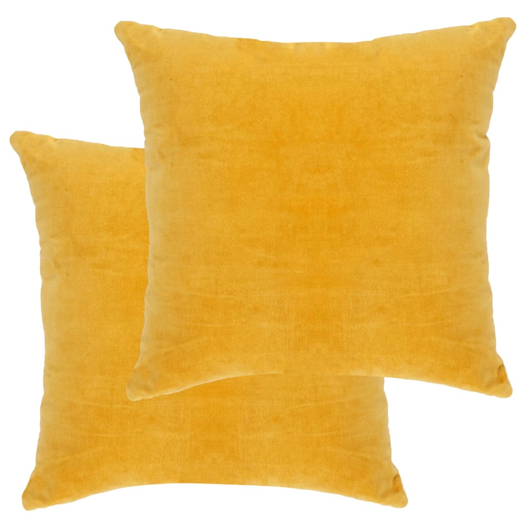 vidaXL Kissen Baumwollsamt 2 Stk. 45×45 cm Gelb