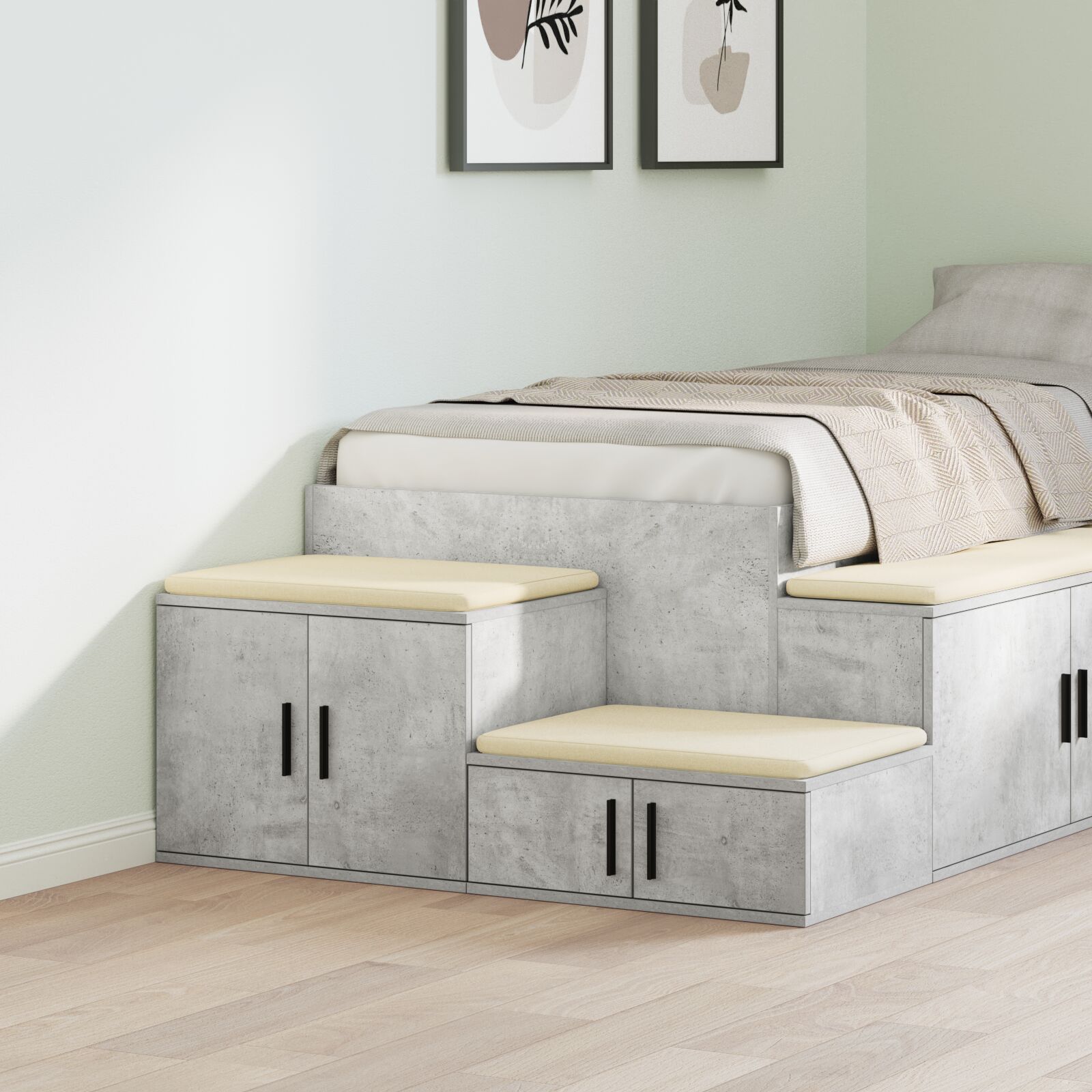 vidaXL Aufbewahrungsschrank Beton Grau 108x41x40 cm aus Holzwerkstoff