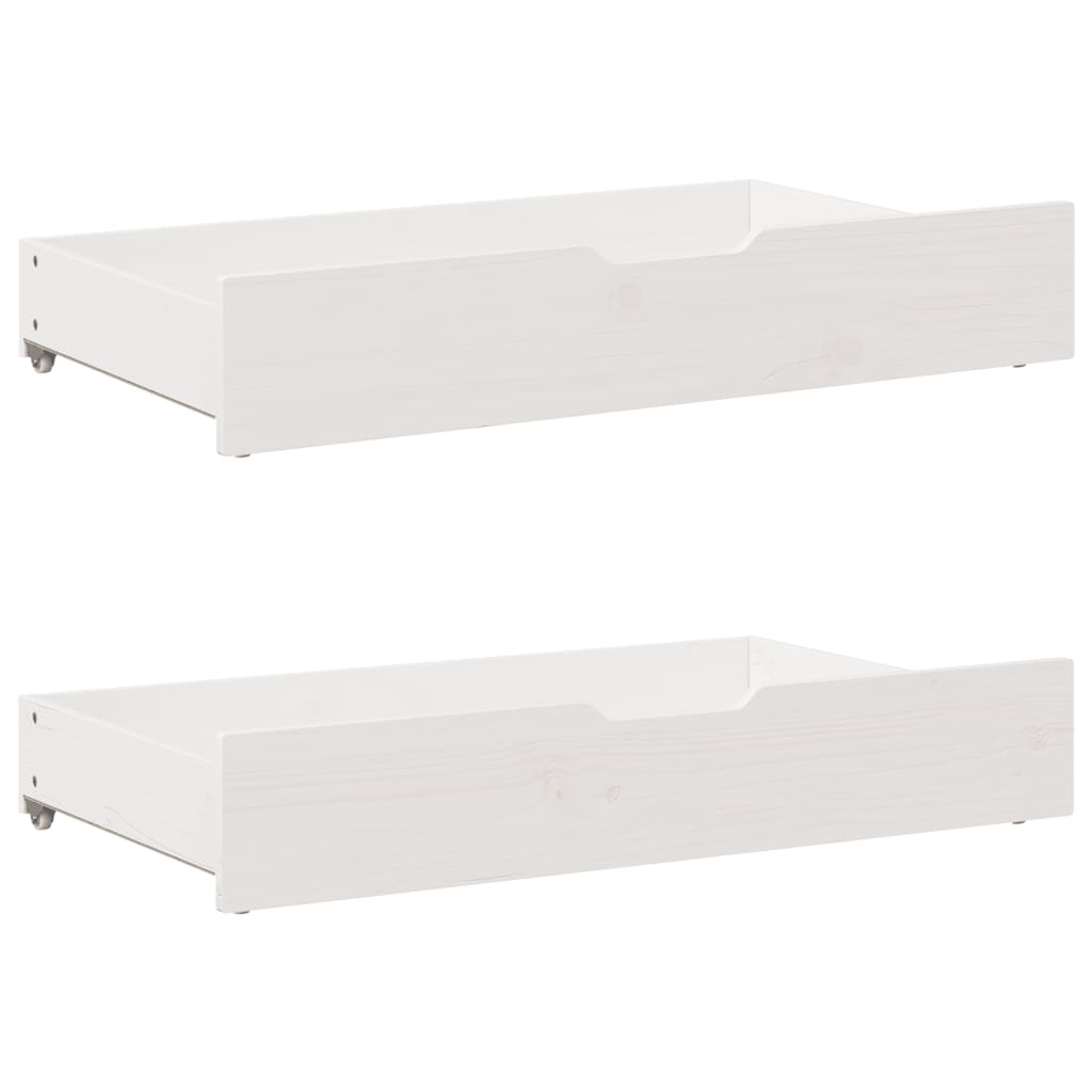 vidaXL Bettschubladen 2 Stk. Weiß 90x55x17 cm Massivholz Kiefer