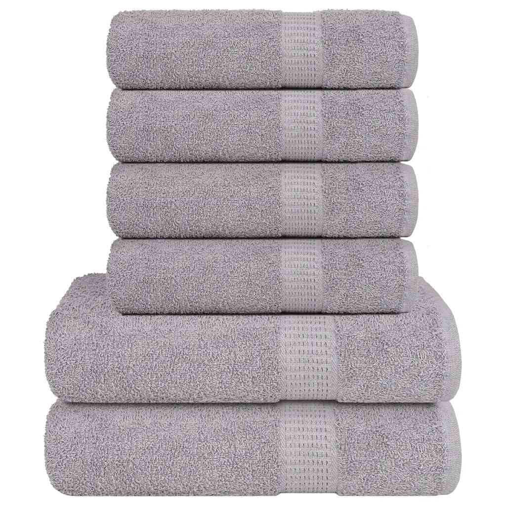 vidaXL 6-tlg. Handtuch-Set Grau 360 g/m² 100% Baumwolle