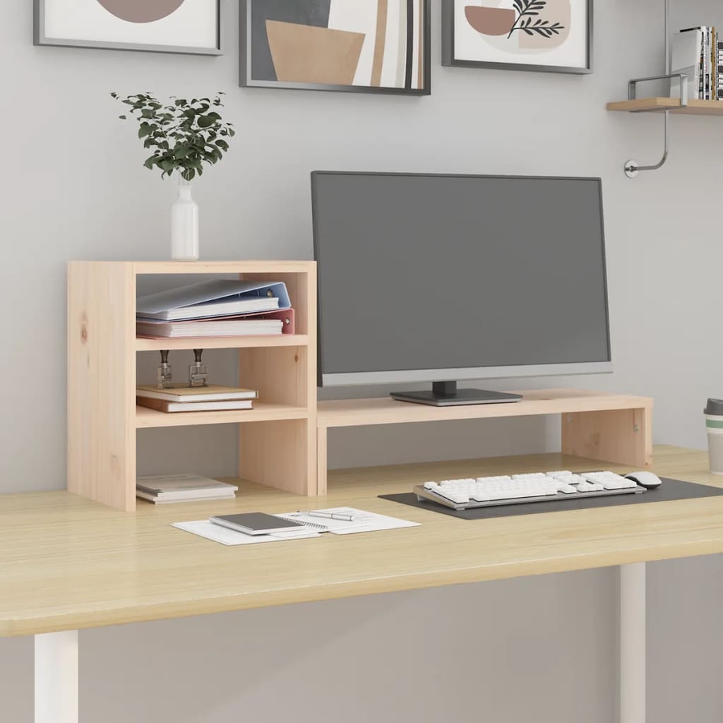 vidaXL Monitorständer 81x20x30 cm Massivholz Kiefer